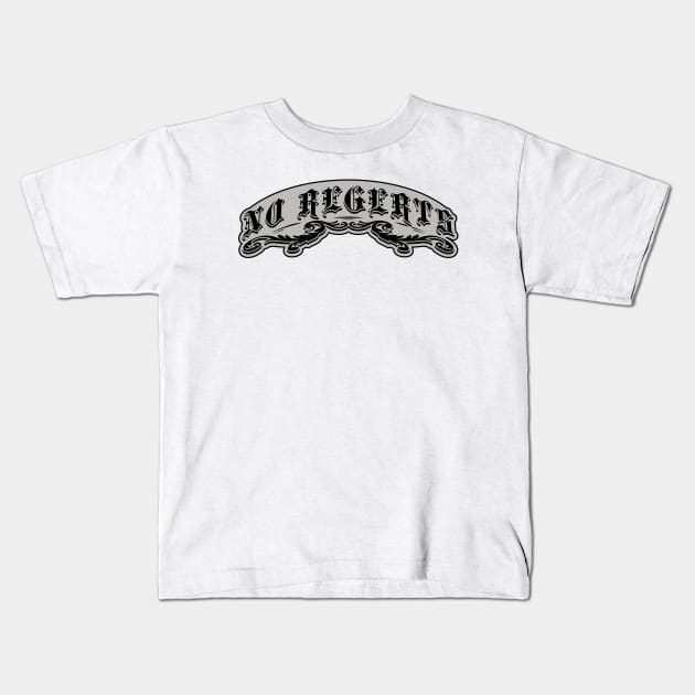 NO REGERTS — misspelled tattoo Kids T-Shirt by Phil Tessier